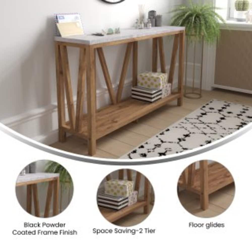 Farmhouse Style Rustic Entryway Console Table