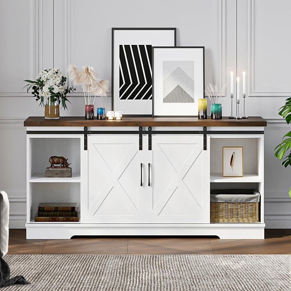 Farmhouse TV Stand for 65 Inch TV