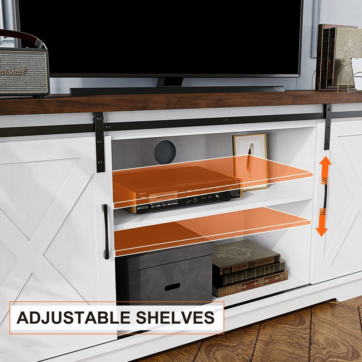 Farmhouse TV Stand for 65 Inch TV
