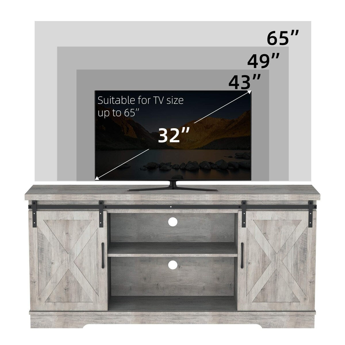 Farmhouse TV Stand for 65 Inch TV
