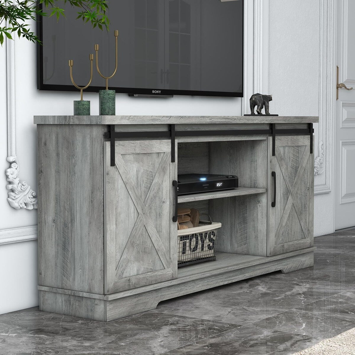 Farmhouse TV Stand for 65 Inch TV