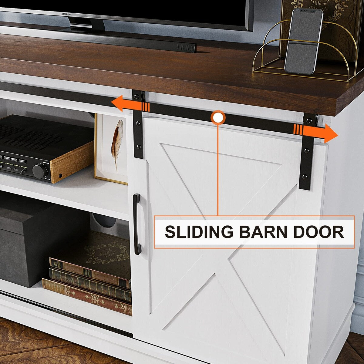 Farmhouse TV Stand for 65 Inch TV