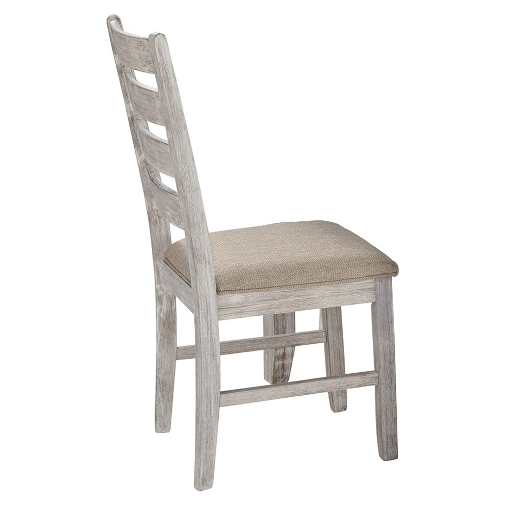Farmhouse Two Tone Dining Set with 1 Table and 6 Chairs, Weathered Brown
