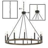 Clihome 12 Light Candle Style Wagon Wheel Chandelier