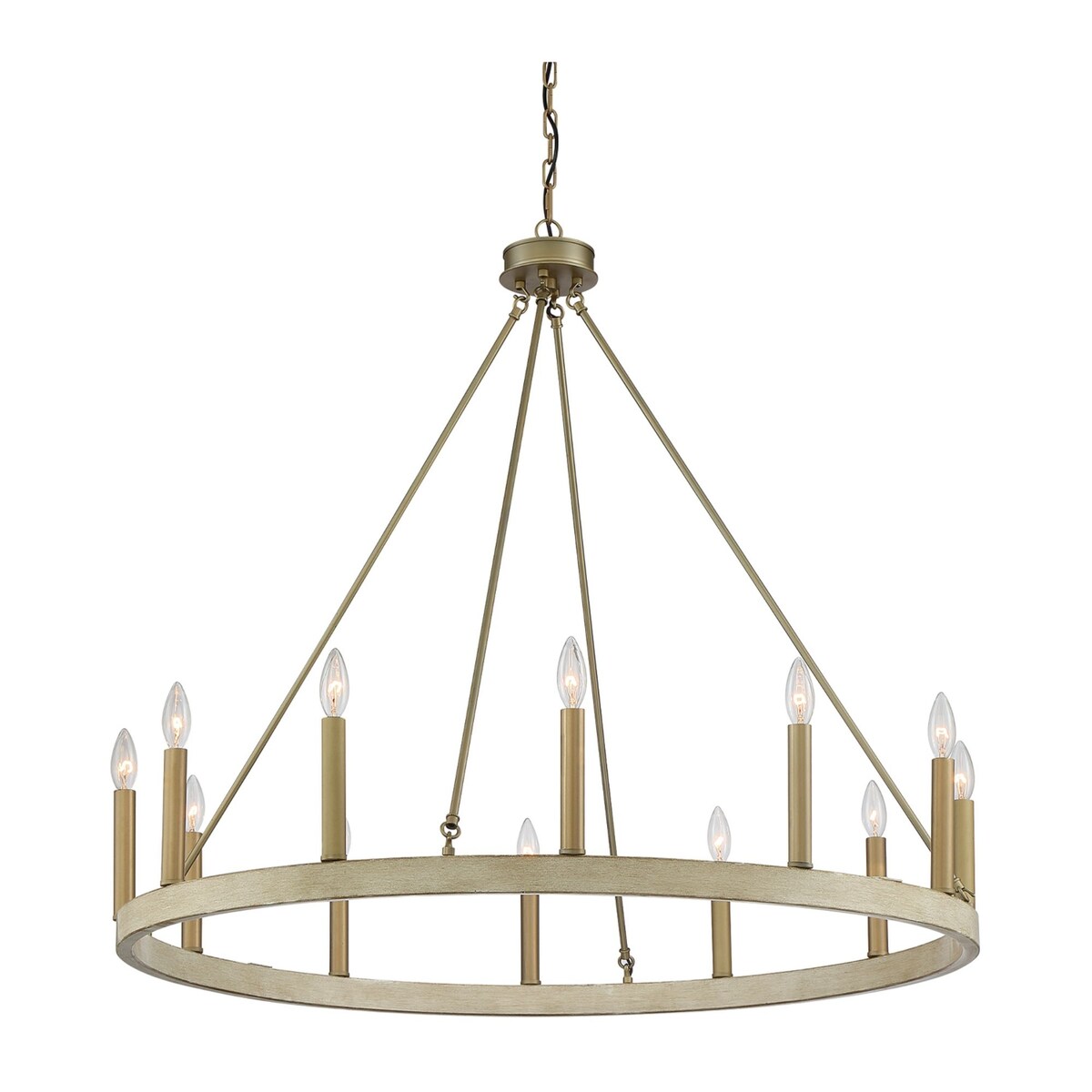 Clihome 12 Light Candle Style Wagon Wheel Chandelier