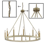 Clihome 12 Light Candle Style Wagon Wheel Chandelier