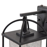 Black Waterproof IP23 1-Light Dimmable Square Lantern Wall Sconce