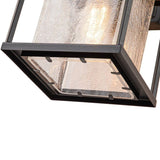 Black Waterproof IP23 1-Light Dimmable Square Lantern Wall Sconce