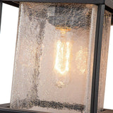 Black Waterproof IP23 1-Light Dimmable Square Lantern Wall Sconce
