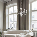 Farmhouse White Chandelier 6-Light Modern Pendant Light 20" Wide