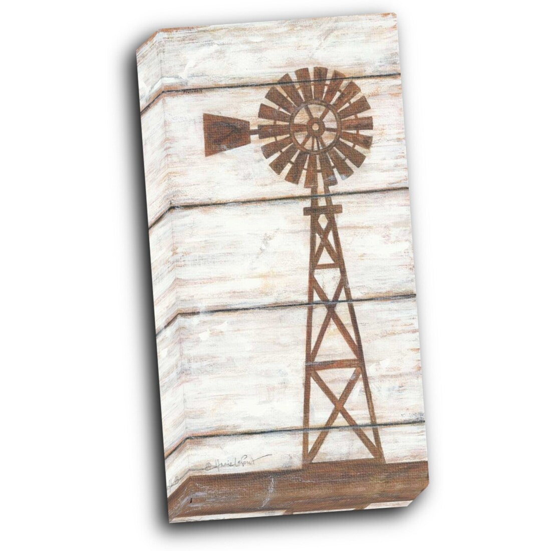 Farmhouse Windmill II 12x24 Gallery Wrapped Stretched Canvas