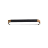 Farmhouse Wood Long Oval Dimmable LED Flush Mount - 37" 3000k/6000k