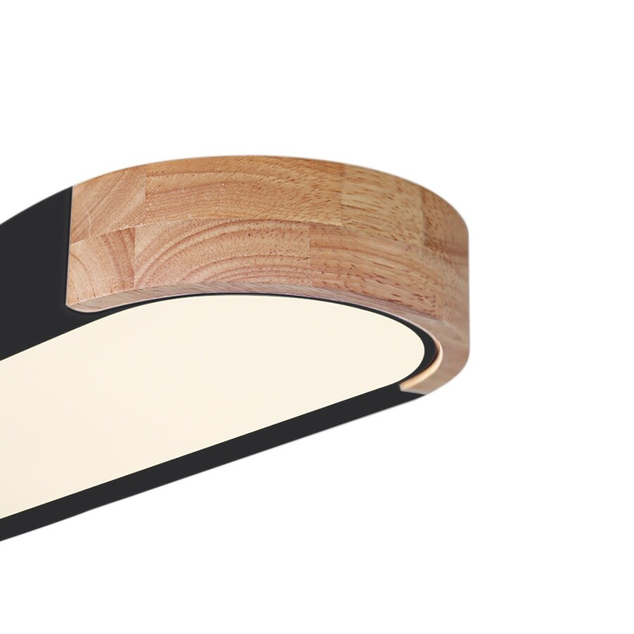 Farmhouse Wood Long Oval Dimmable LED Flush Mount - 37" 3000k/6000k