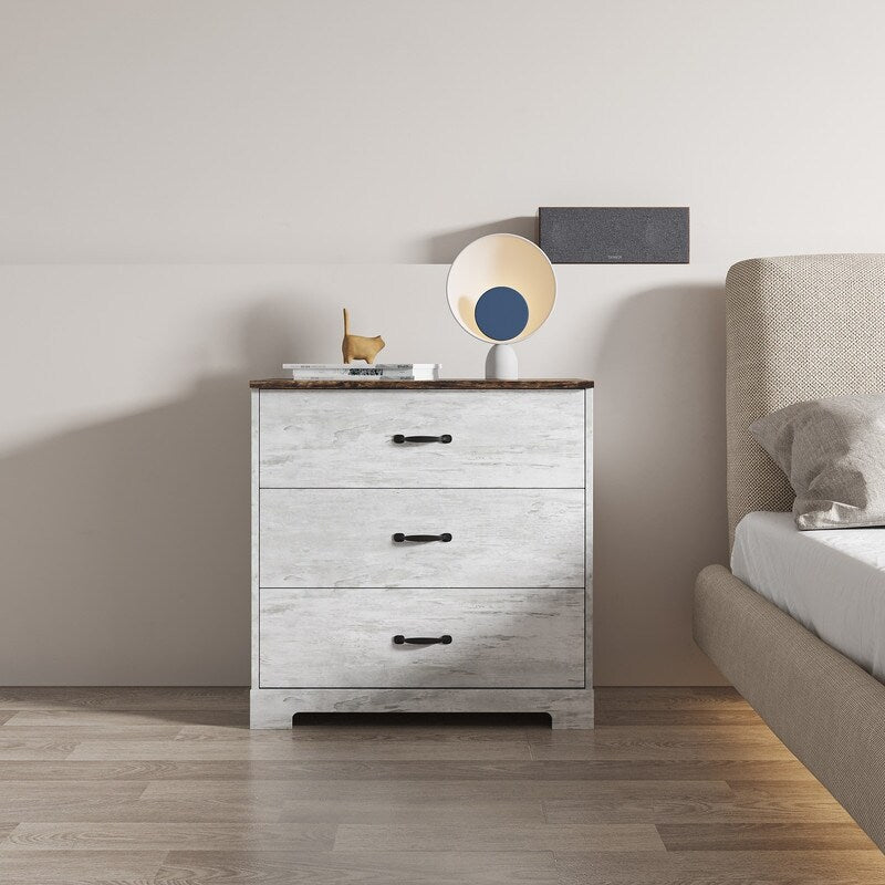 Farmhouse chic 3 drawer chest of drawers