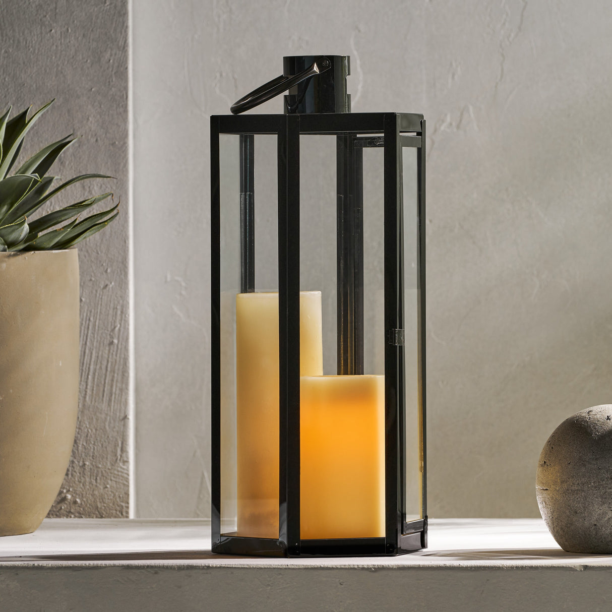 Farnsworth Outdoor Outdoor 23" Stainless Steel Lantern by Christopher Knight Home