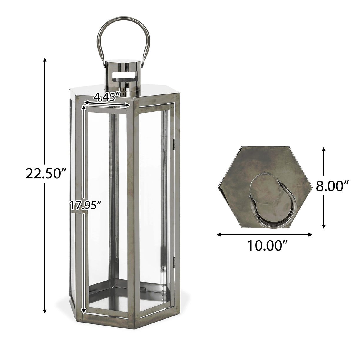 Farnsworth Outdoor Outdoor 23" Stainless Steel Lantern by Christopher Knight Home