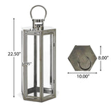 Farnsworth Outdoor Outdoor 23" Stainless Steel Lantern by Christopher Knight Home