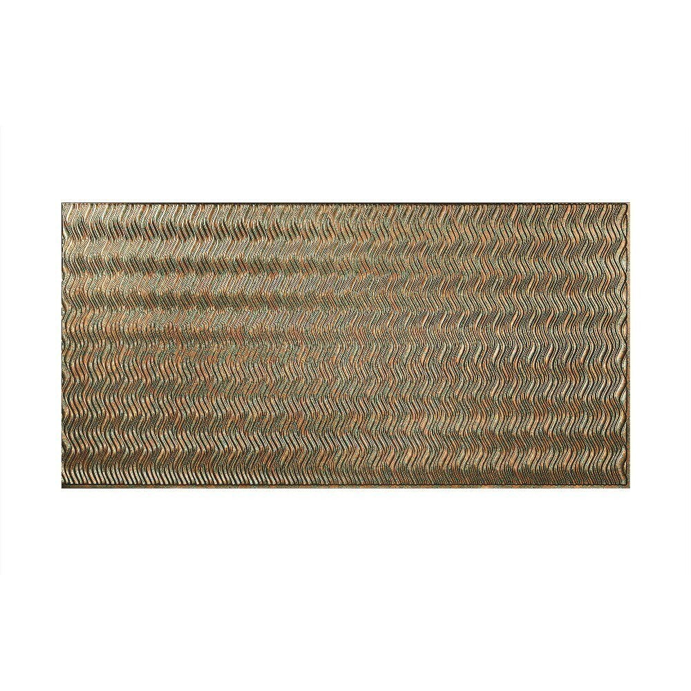 Fasade Current Vertical Copper Fantasy 4 x 8-foot Wall Panel