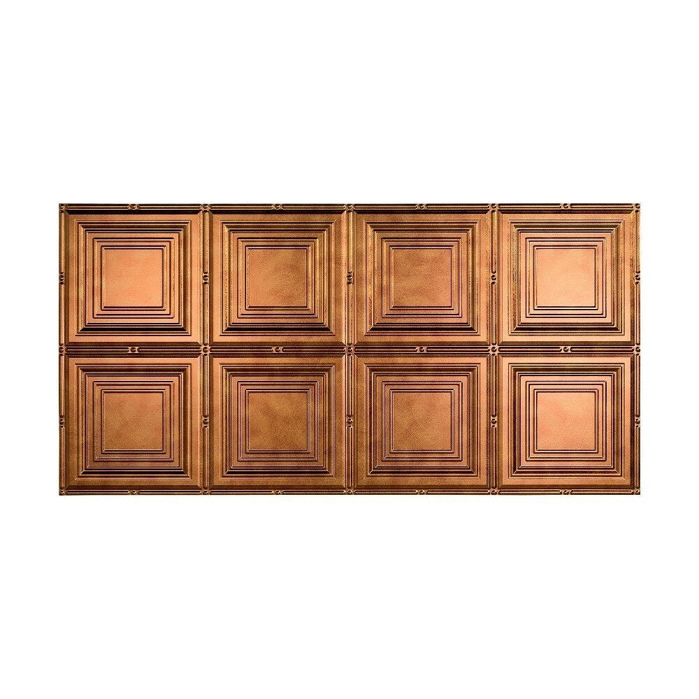 Fasade Portrait Antique Bronze 2-ft x 4-ft Glue-up Ceiling Tile