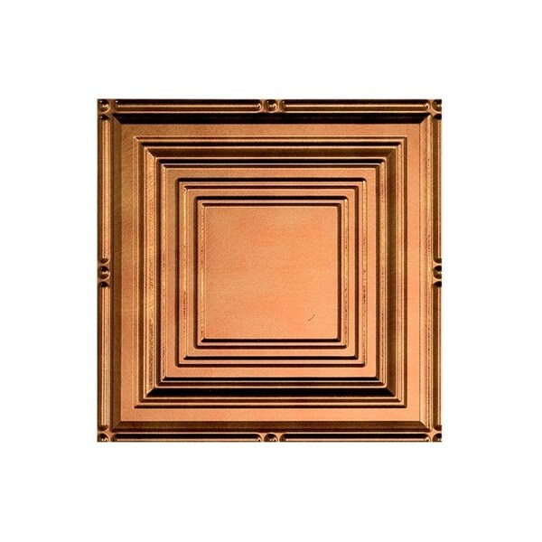 Fasade Portrait Antique Bronze 2-ft x 4-ft Glue-up Ceiling Tile