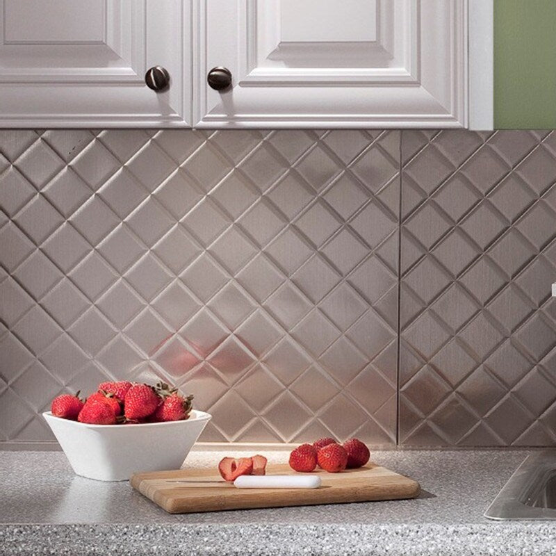 Fasade Quilted Brushed Nickel 15-square Foot Backsplash 15 Sq Ft Kit