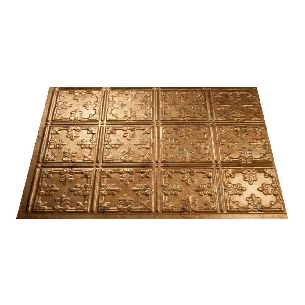 Fasade Traditional Style #10 Muted Gold 18 in. x 24 in. Backsplash Panel