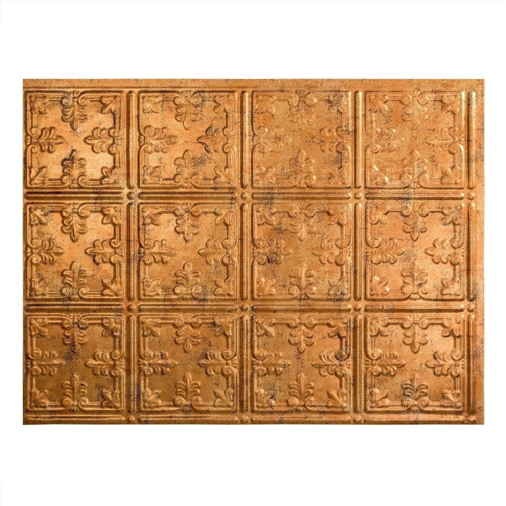 Fasade Traditional Style #10 Muted Gold 18 in. x 24 in. Backsplash Panel