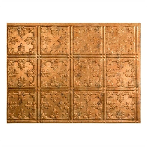 Fasade Traditional Style #10 Muted Gold 18 in. x 24 in. Backsplash Panel