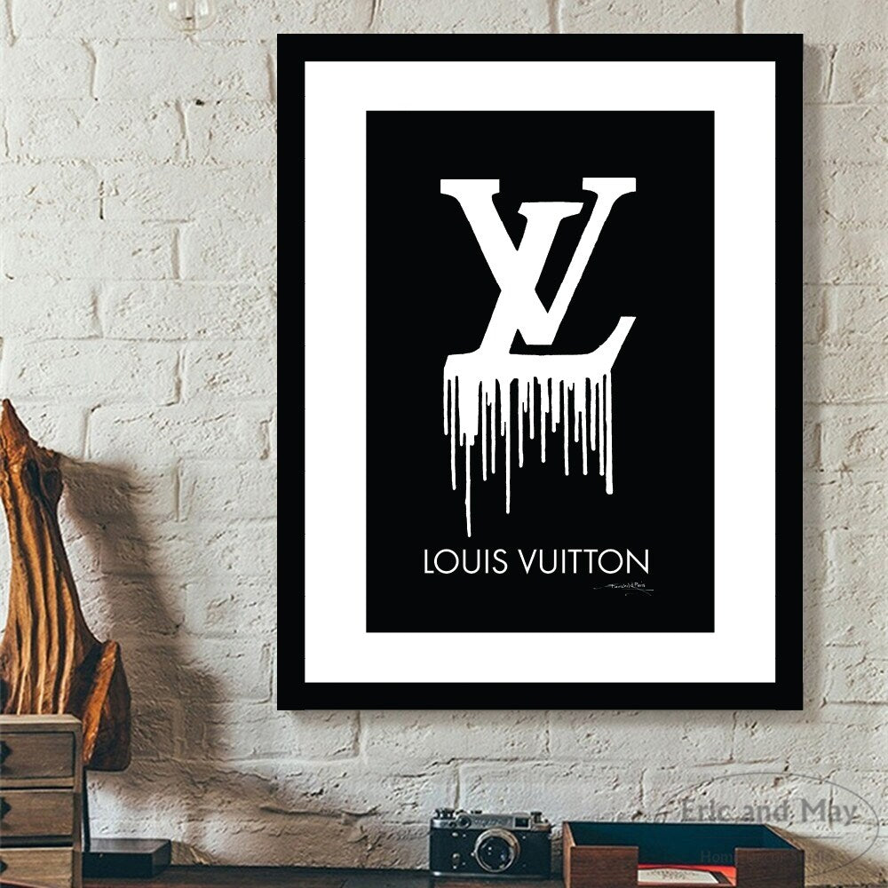 Fashion Designer Drip Logo - Framed Print Artwork - Multi-Color