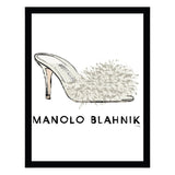 Fashion Designer Glam Shoe - Framed Print Artwork - Multi-Color