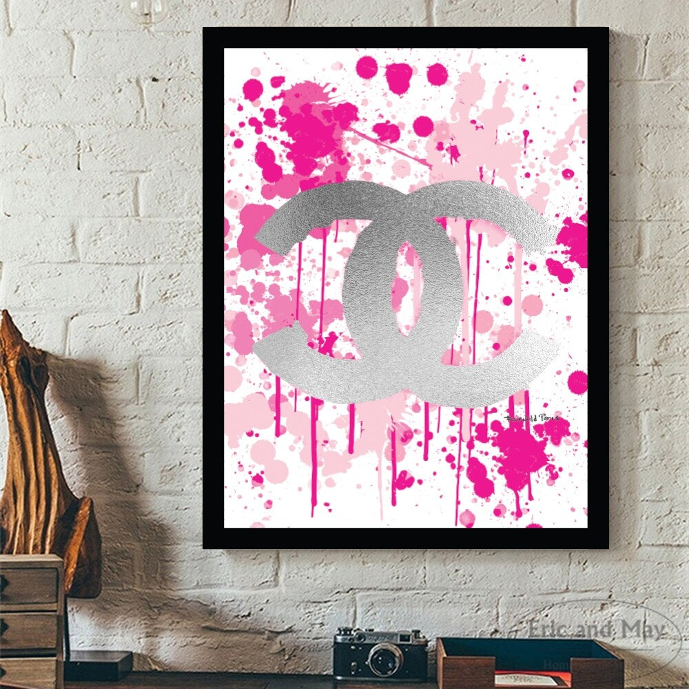 Fashion Designer Splatter Logo - Framed Print Artwork - Multi-Color