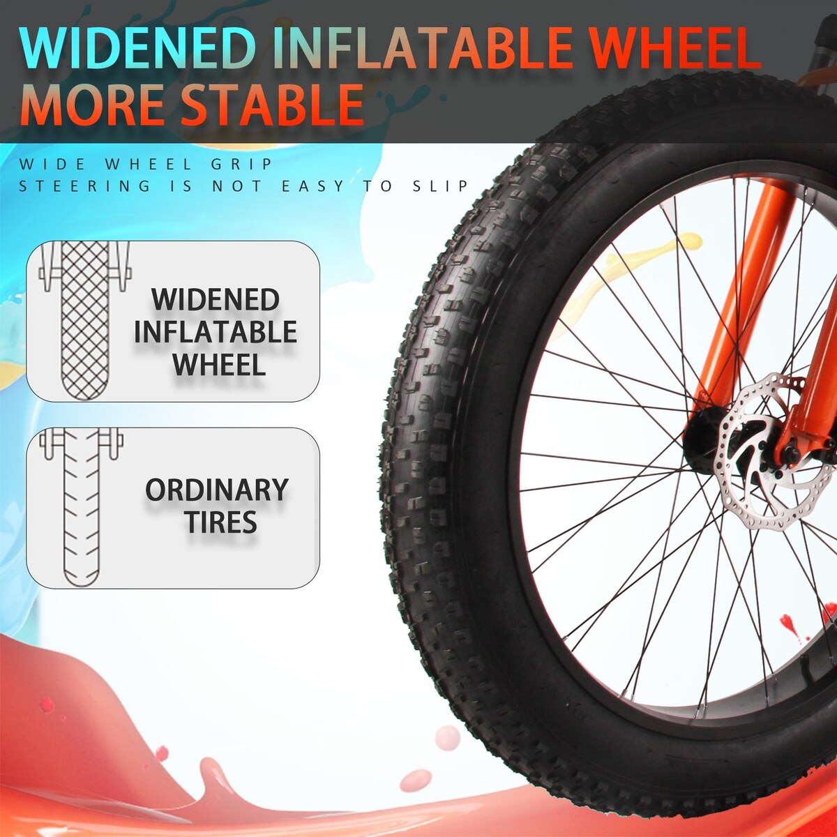 Fat Tire Bike For Mountain/snow/road, 26-Inch Wheels, 21-Speed, Aluminum Frame