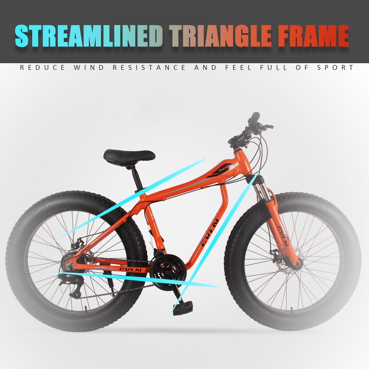 Fat Tire Bike For Mountain/snow/road, 26-Inch Wheels, 21-Speed, Aluminum Frame