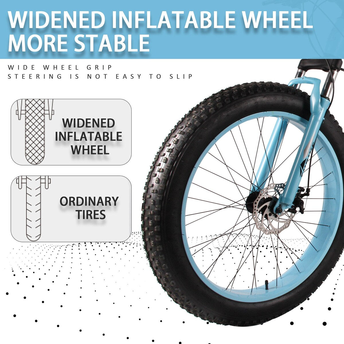 Fat Tire Bike For Mountain/snow/road, 26-Inch Wheels, 21-Speed, Aluminum Frame