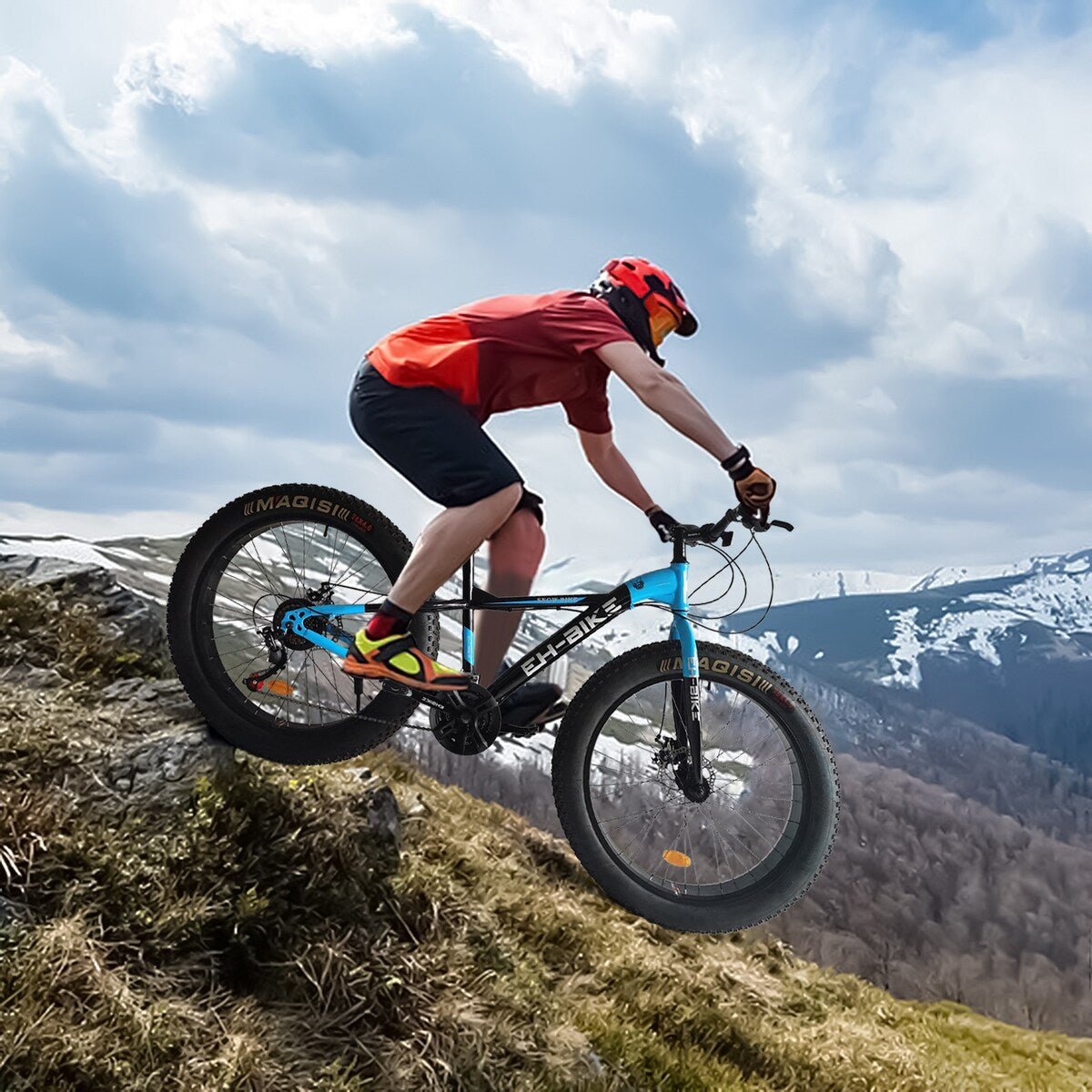 Fat Tire Bike For Mountain/snow/road, 26-Inch Wheels, 21-Speed, Steel Frame