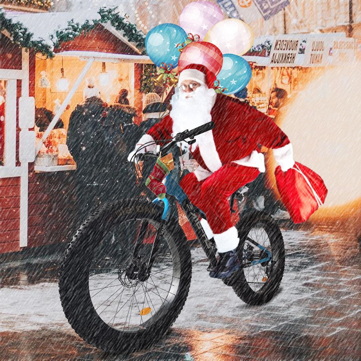 Fat Tire Bike For Mountain/snow/road, 26-Inch Wheels, 21-Speed, Steel Frame