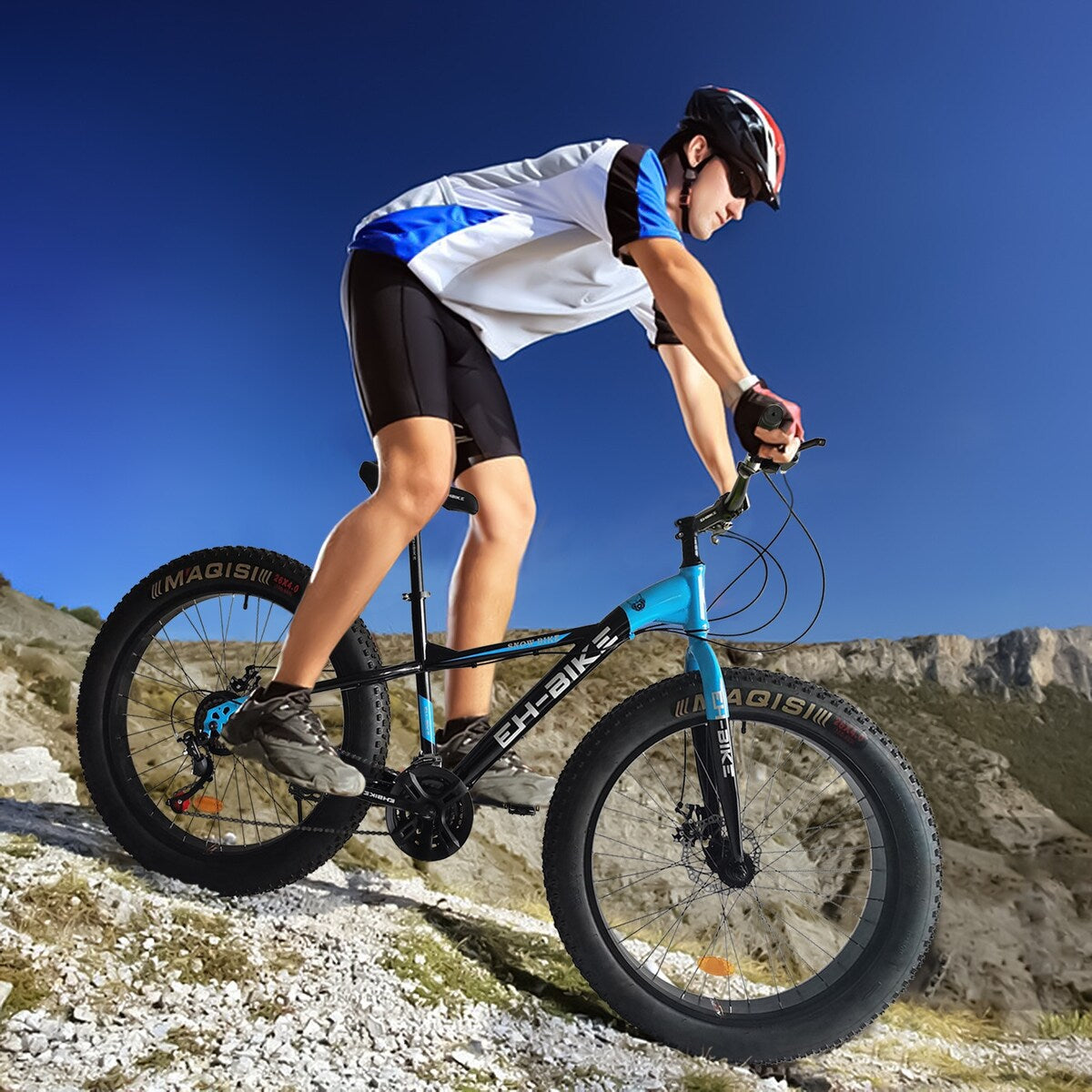 Fat Tire Bike For Mountain/snow/road, 26-Inch Wheels, 21-Speed, Steel Frame