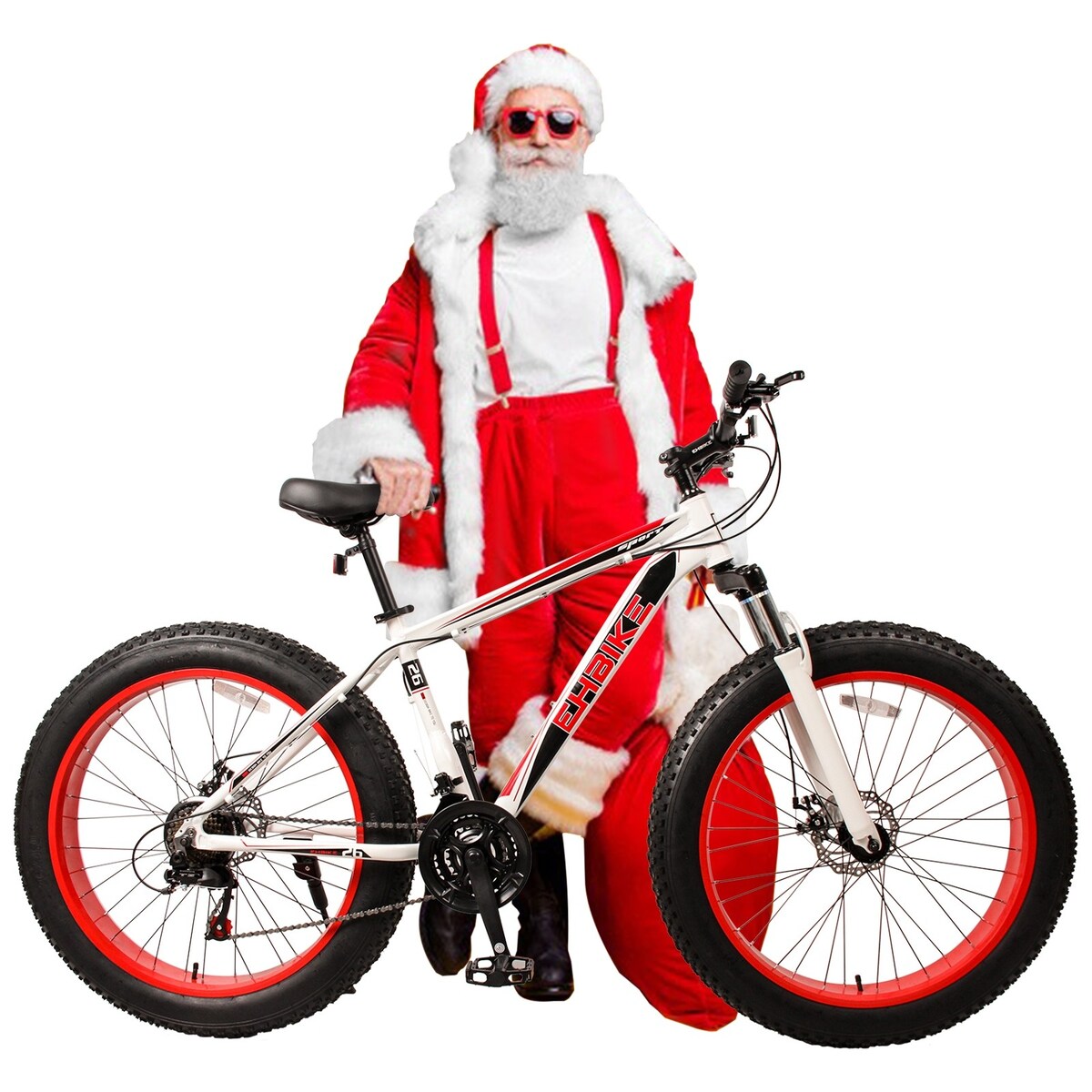 Fat Tire Mountain Bike,26-Inch Wheels,21-Speed,Aluminum alloy , Front and Rear Brakes - 76.77x24.8x43.3in