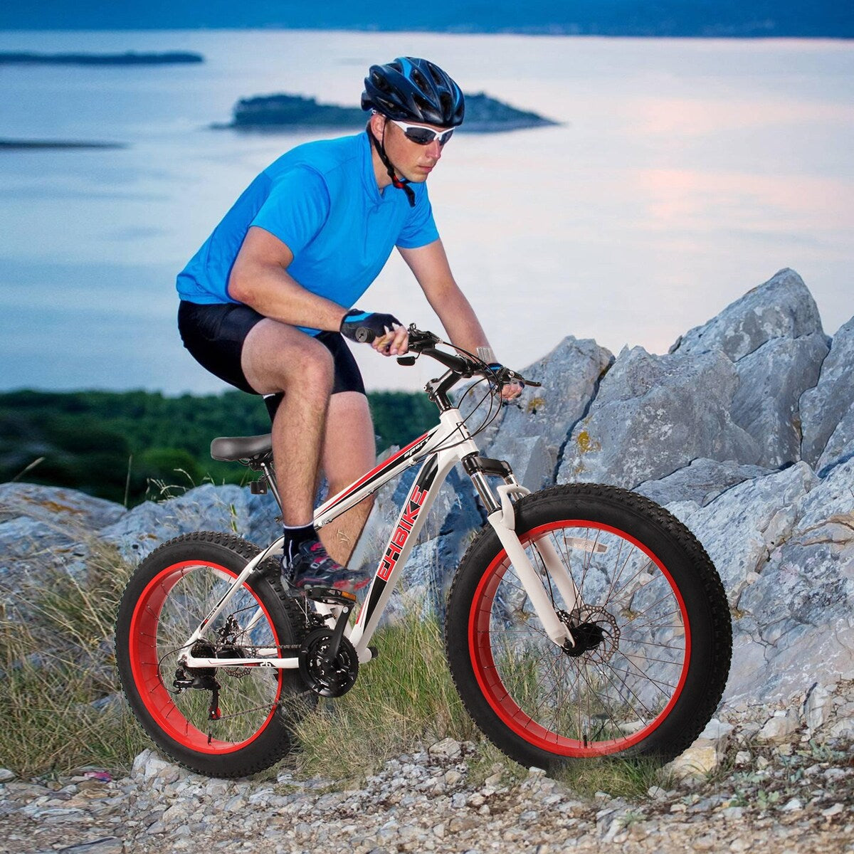 Fat Tire Mountain Bike,26-Inch Wheels,21-Speed,Aluminum alloy , Front and Rear Brakes - 76.77x24.8x43.3in