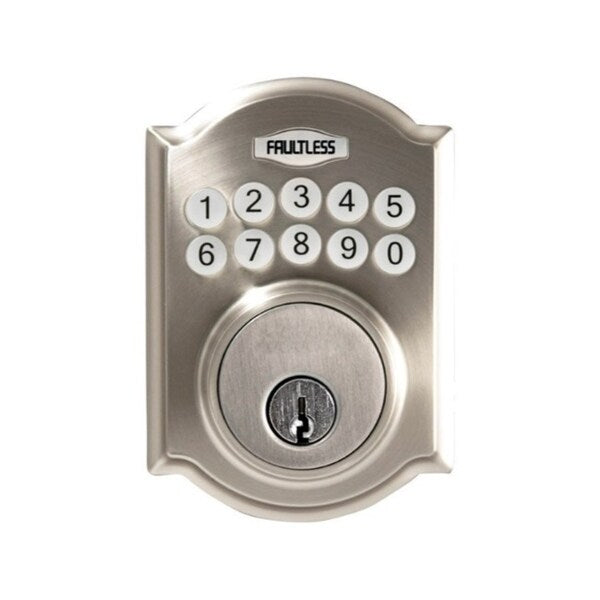 Faultless Satin Nickel Metal Electronic Deadbolt N/A