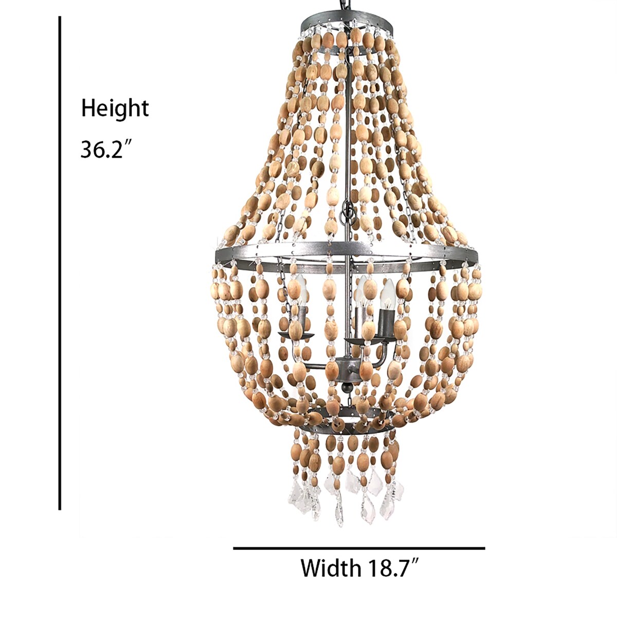 Fausta Empire Beaded Chandelier - 19.2"x 19.2"x 36.8"