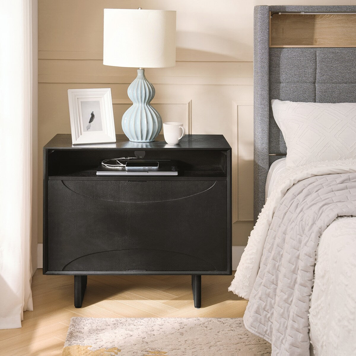 Faustus Modern 28"Tall Nightstand with Drawers by HULALA HOME