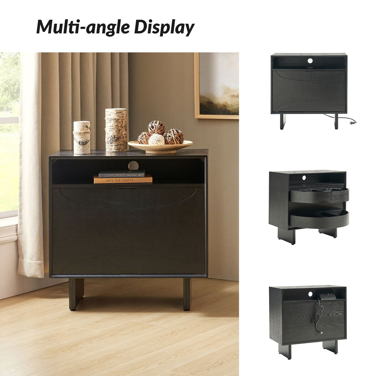 Faustus Modern 28"Tall Nightstand with Drawers by HULALA HOME