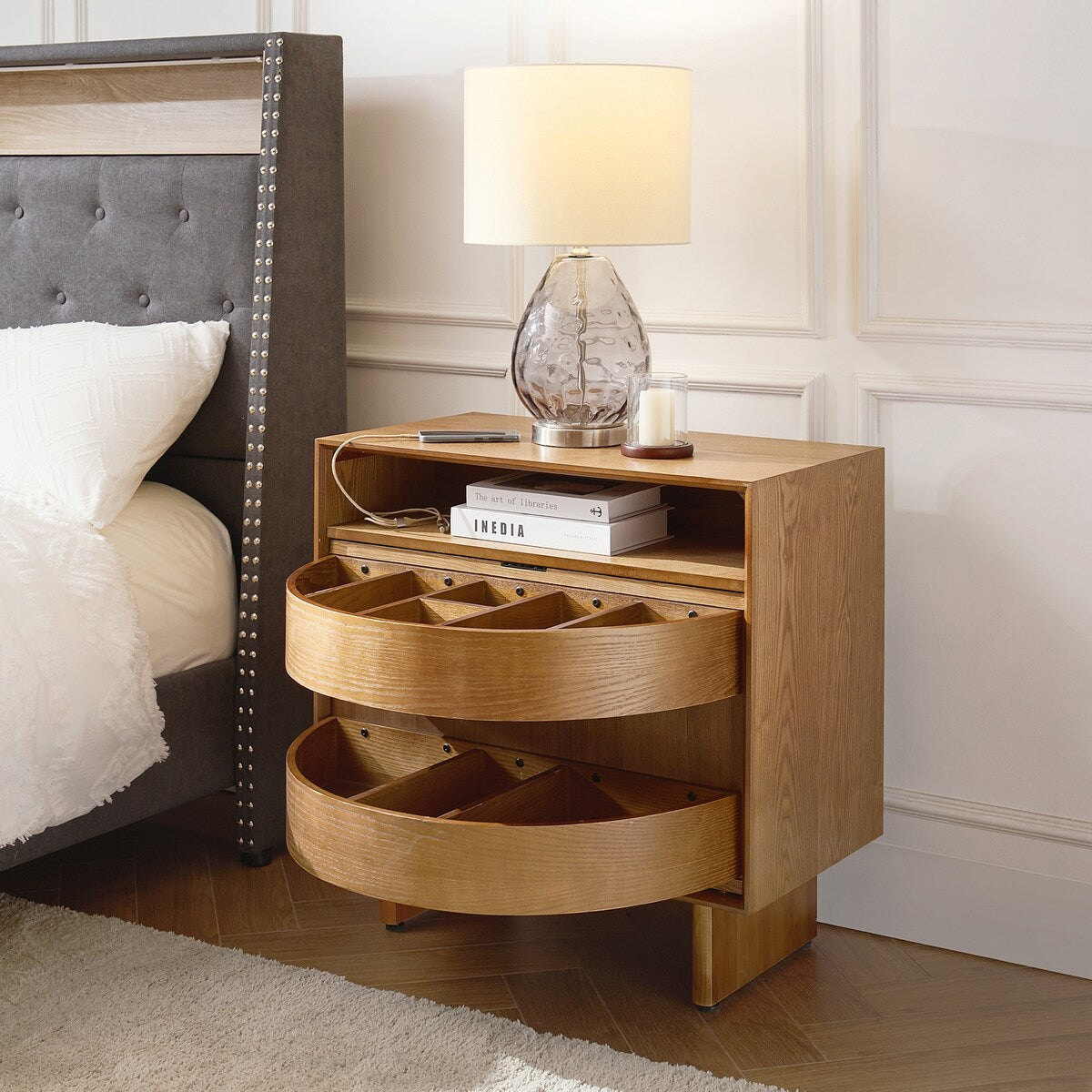 Faustus Modern 28"Tall Nightstand with Drawers by HULALA HOME