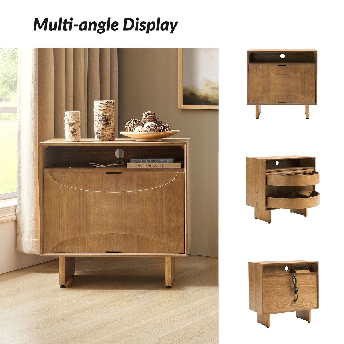 Faustus Modern 28"Tall Nightstand with Drawers by HULALA HOME