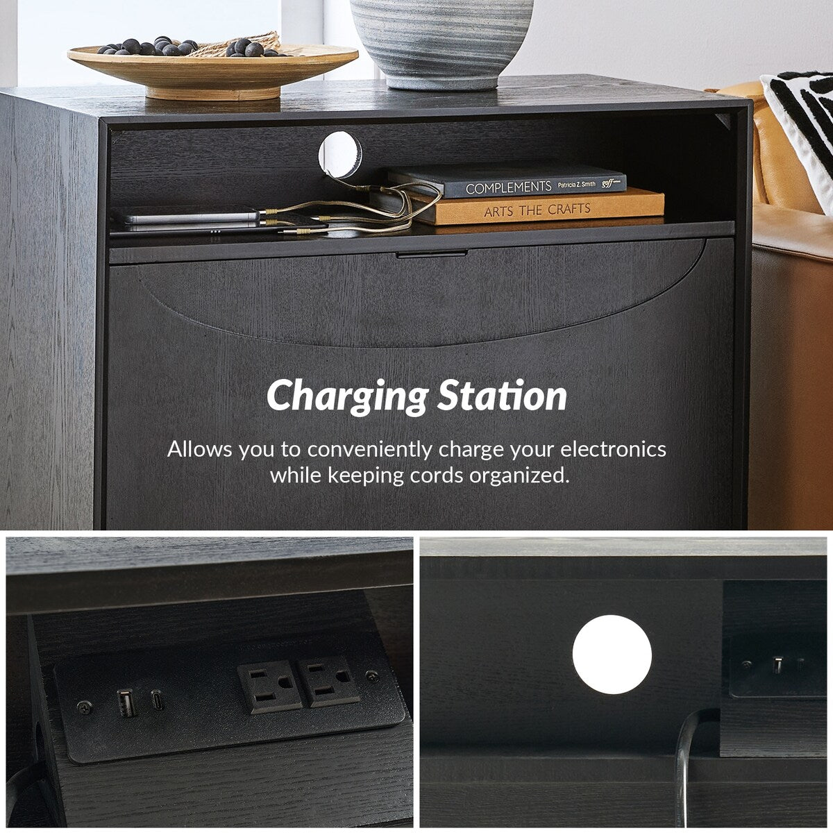 Faustus Modern 28"Tall Nightstand with Drawers by HULALA HOME