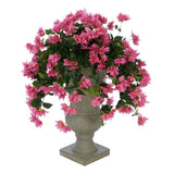 Faux Bougainvillea in Grey Roman Urn