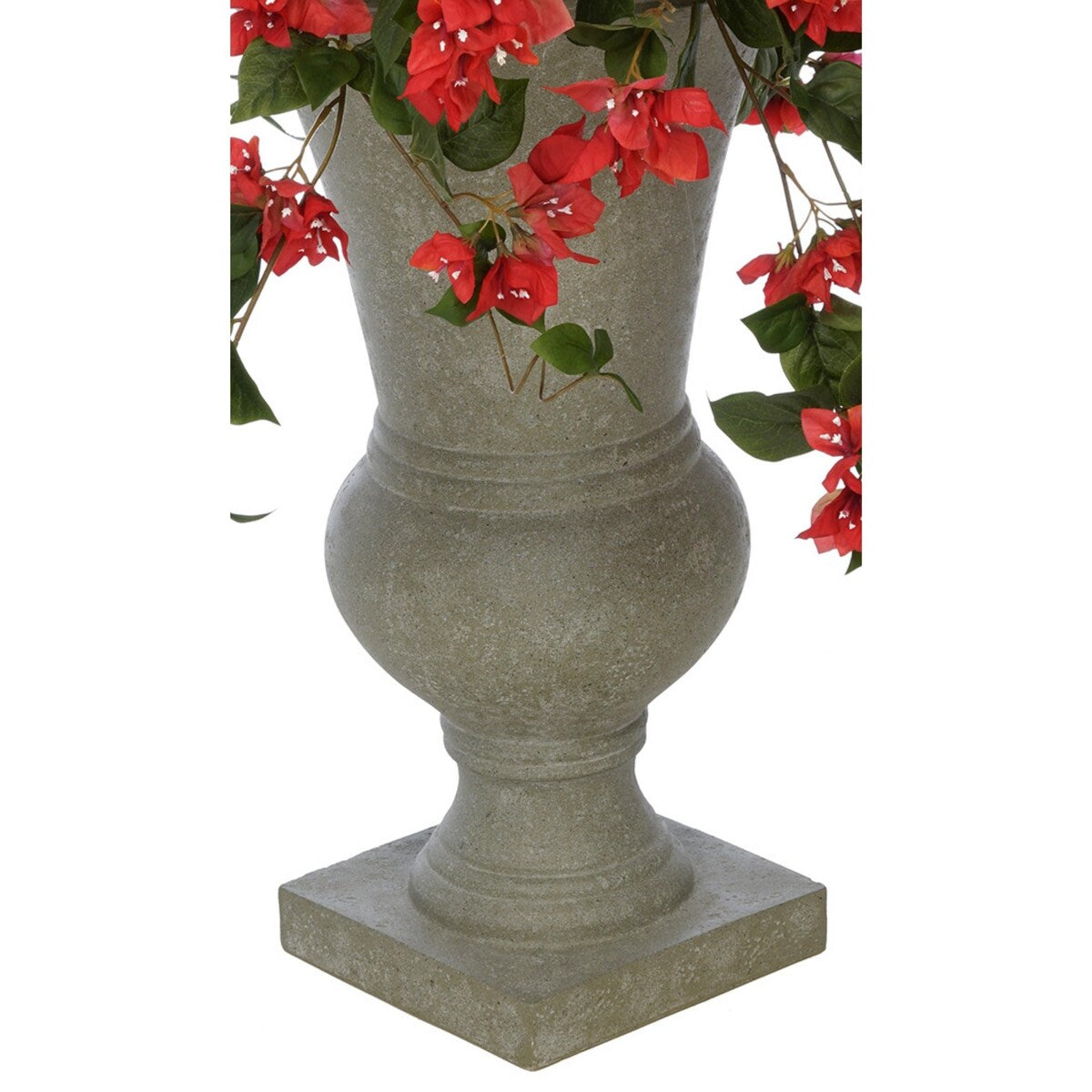 Faux Bougainvillea in Grey Roman Urn