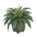 Faux Fern in Short Wood Washed Planter