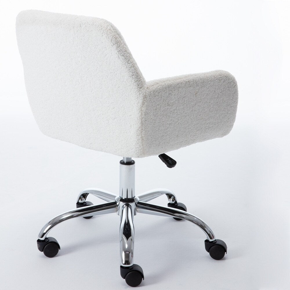 Faux Fur Home Office Chair,Fluffy Fuzzy Comfortable Makeup Vanity Chair ,Swivel Desk Chair Height Adjustable Dressing Chair
